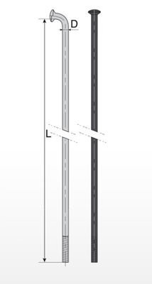 Szprychy Mach1 Plus  czarne 18/8 286mm z nyplem