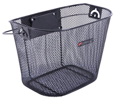 Kosz rowerowy przód mocowany na klick czarny HT-025B