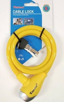 Zamknięcie rowerowe Tonyon TY560-10/10x1200 spirala żółty