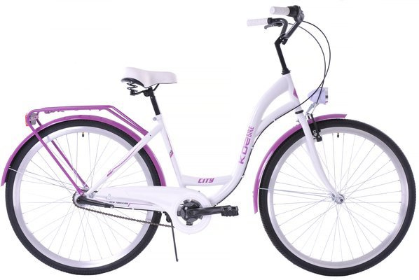 K36 Rower miejski Kozbike 28 3bieg biało-fioletowy (przerzutka Sturmey Archer) (J9)