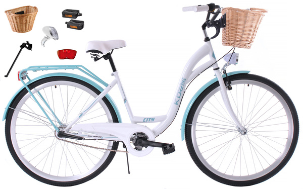 K21 Rower miejski Kozbike 28 3bieg biało-morski (przerzutka Sturmey Archer) (J8)