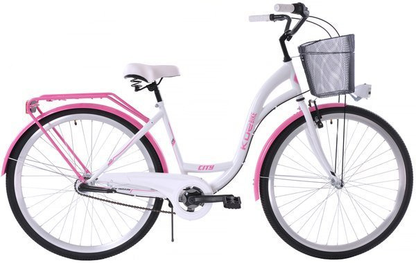 K19 Rower miejski Kozbike 28 3bieg biało-różowy (przerzutka Sturmey Archer) (J9)