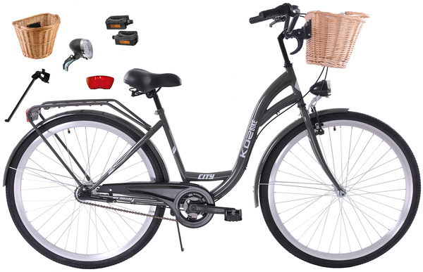 K3 Rower miejski Kozbike 28 3biegi grafitowy (przerzutka Sturmey Archer) (J11)