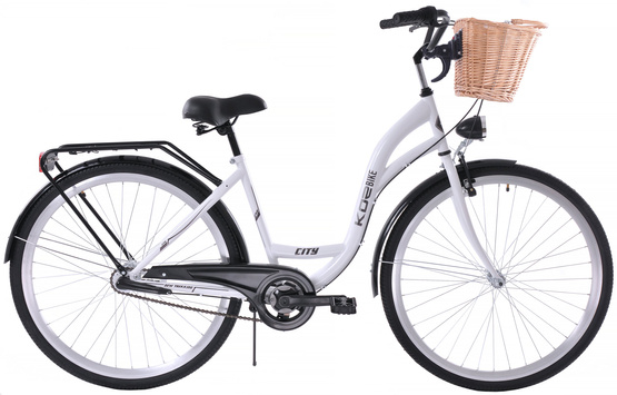 K51 Rower miejski Kozbike 28 3bieg biało-czarny (przerzutka Sturmey Archer) (J11)