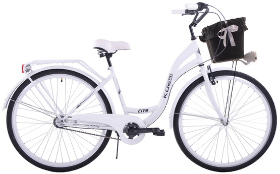 Rower miejski 26 damski Kozbike K25 3S biały (2L3)