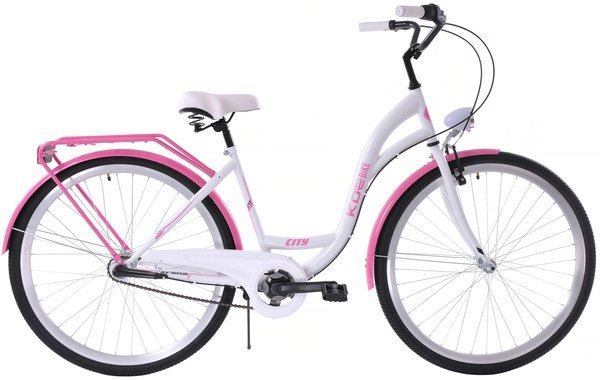 K19 Rower miejski Kozbike 28 3bieg biało-różowy (przerzutka Sturmey Archer) (J9)
