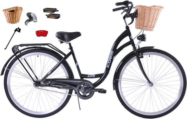 Rower miejski 28 Kozbike (K14) 3S czarny (czarne opony, przerzutka Sturmey Archer) (J7,J8)