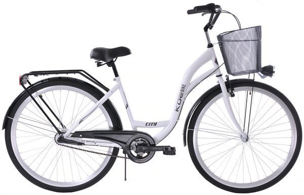 Rower miejski 28 Kozbike (K51) 3S biało-czarny (przerzutka Sturmey Archer) (J11)