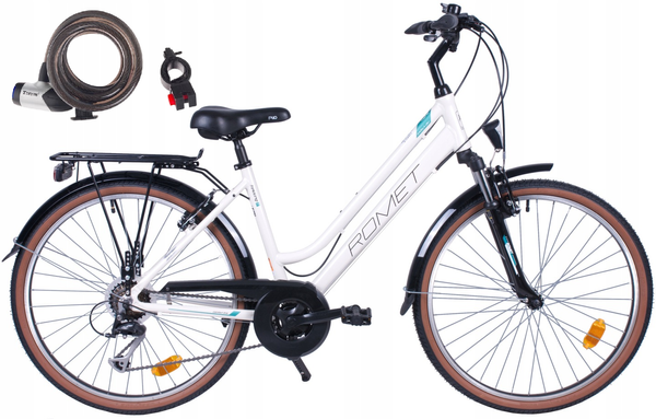 Rower Romet Gazela 26 1 M(17") biało-turkusowy + ZAPIĘCIE