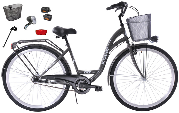 K3 Rower miejski Kozbike 28 3biegi grafitowy (przerzutka Sturmey Archer) (J11)