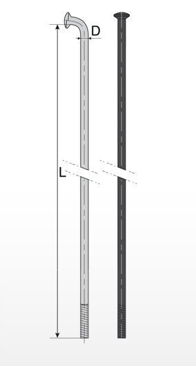 Szprychy czarne z nyplem inox 18/8 292 mm oksydowane czarne