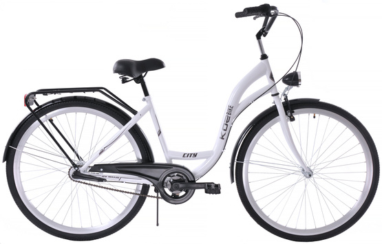 K51 Rower miejski Kozbike 28 3bieg biało-czarny (przerzutka Sturmey Archer) (J11)