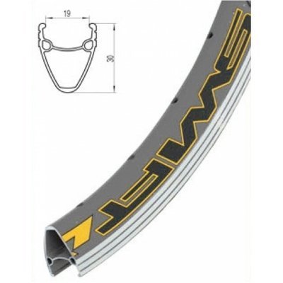 Obręcz 26 aluminiowa J19DG 32H. 19x30mm, czarna