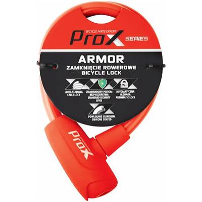 Zamknięcie ProX Armor pętla 12x600mm czerwone silikon 2xkluczyk