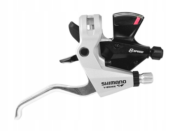 Dźwignia przerzutki/hamulca SHIMANO Altus V-brake prawa 8rz, 2 palce, srebrna