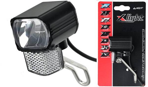 Lampa przód X-light E-bike XC-297E 1 led, 300lm, odblask