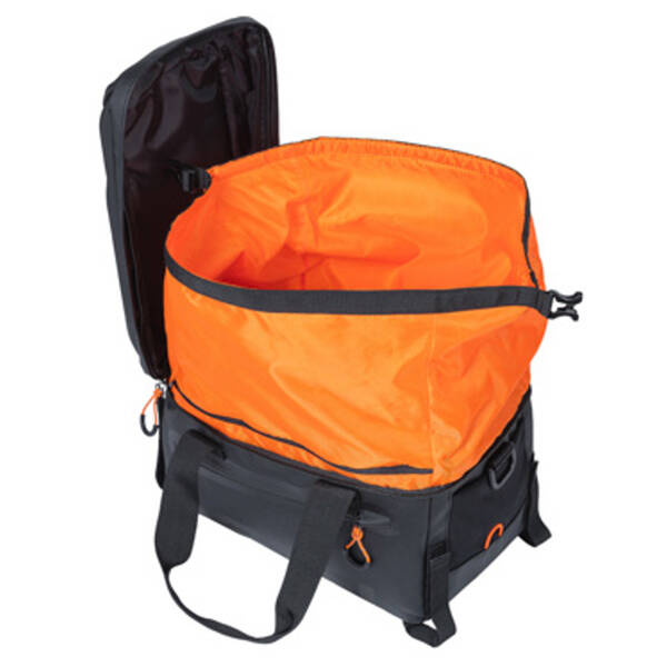 Sakwa na bagażnik rowerowy Basil Miles Tarpaulin Trunkbag czarno-pomarańczowa 7l  32x20x21cm