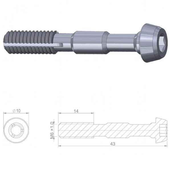 Śruba banjo HBP12  stal, M6x1.0, d/shimano XTR2012