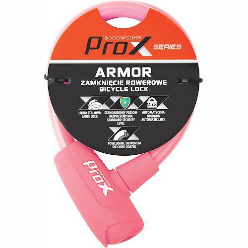 Zamknięcie ProX Armor pętla 12x600mm różowe silikon 2xkluczyk